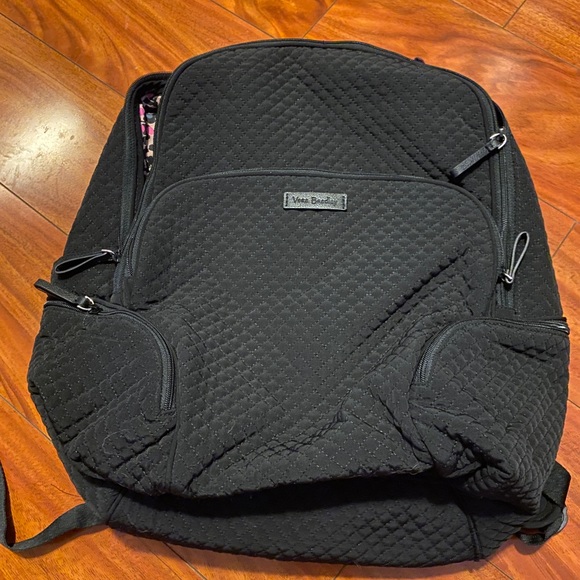Vera Bradley black microfiber campus backpack